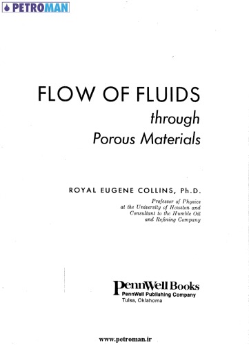 Flow of Fluids Through Porous Materials