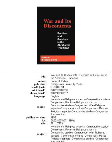 War and Its Discontents