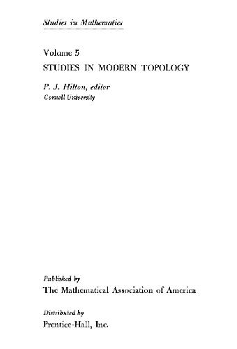 Studies in Modern Topology
