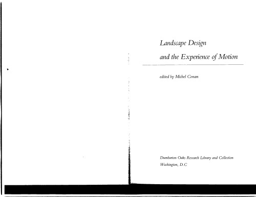 Landscape Design and Experience of Motion