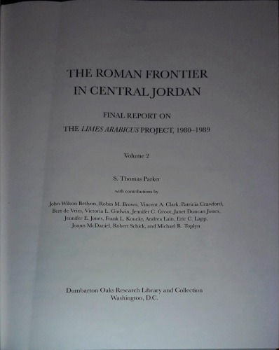 The Roman Frontier in Central Jordan