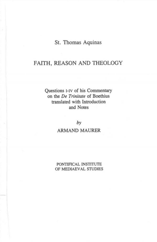 Faith, Reason and Theology