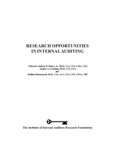 Research Opportunities in Internal Auditing