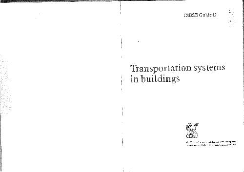 Transportation Systems in Buildings (CIBSE Guide)