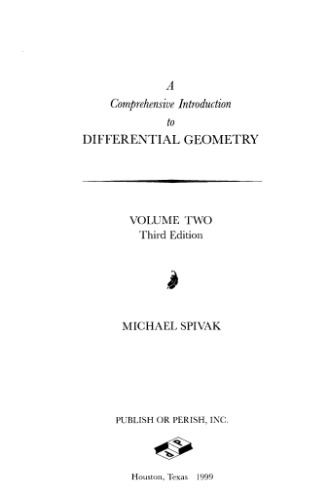 A Comprehensive Introduction to Differential Geometry, Volume 2