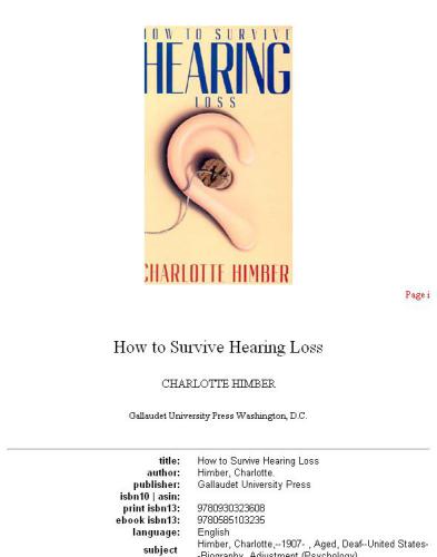 How to Survive Hearing Loss