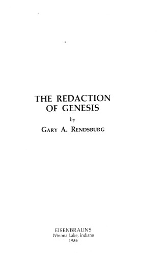 The Redaction of Genesis