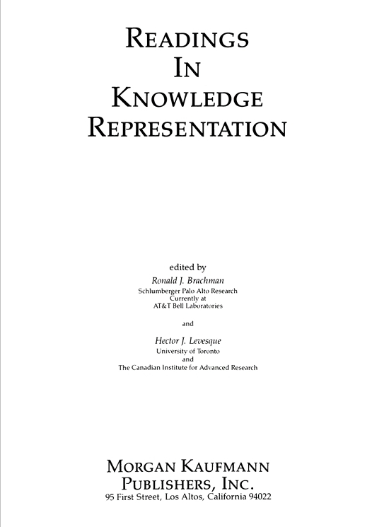 Readings in Knowledge Representation