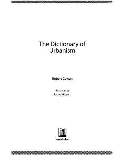 The Dictionary Of Urbanism