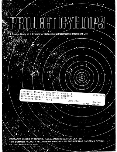 Project Cyclops : a design of a system for detecting extraterrestrial intelligent life