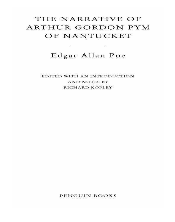 The Narrative of Arthur Gordon Pym of Nantucket