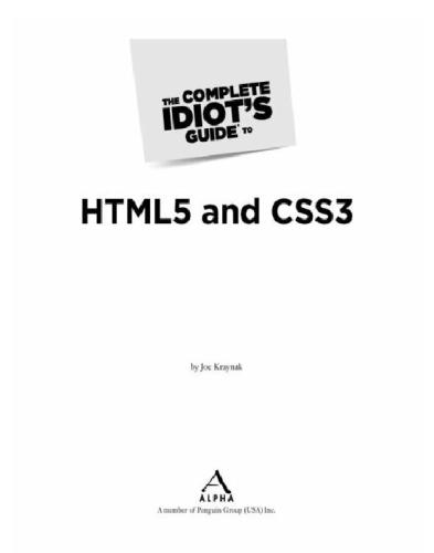 The Complete Idiot's Guide to Html5 and Css3