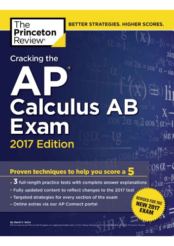 Cracking the AP Calculus AB Exam, 2017 Edition