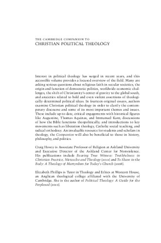 The Cambridge Companion to Christian Political Theology