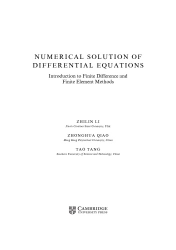 Numerical Solution of Differential Equations