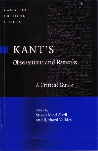 Kant's Observations and Remarks