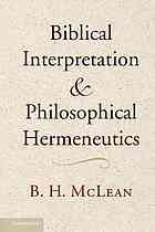 Biblical Interpretation and Philosophical Hermeneutics