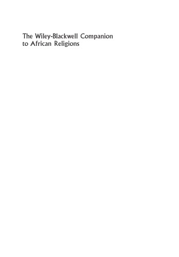 The Wiley-Blackwell companion to African religions