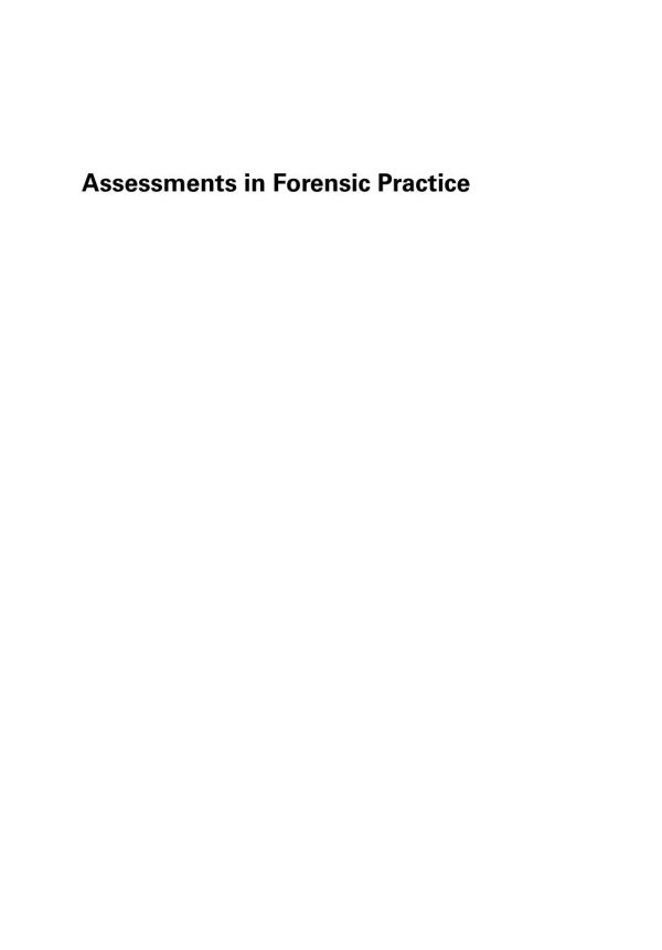 Assessments in forensic practice a handbook