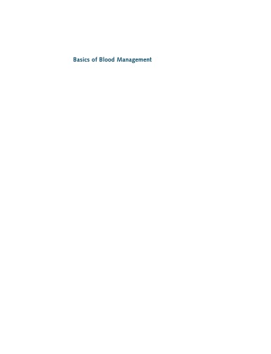 Basics of blood management
