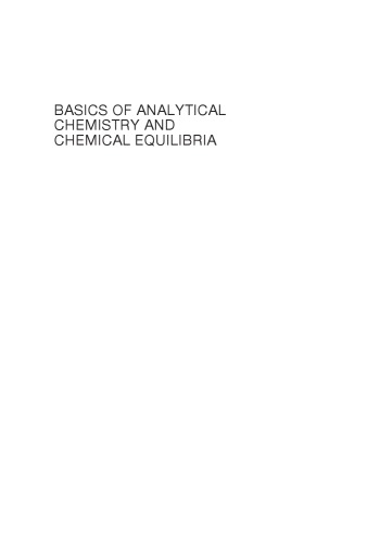 Basics of analytical chemistry and chemical equilibria