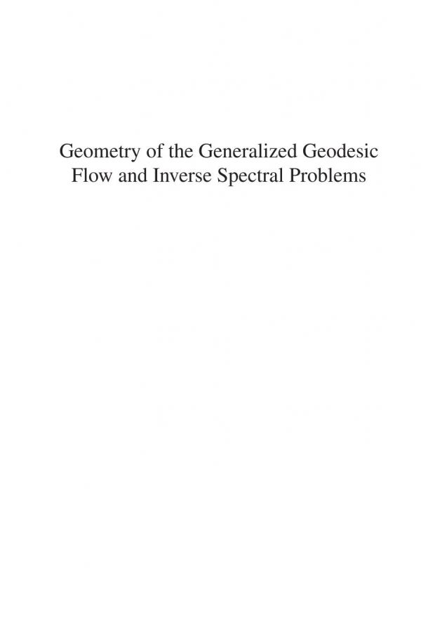 Geometry of the Generalized Geodesic Flow and Inverse Spectral Problems