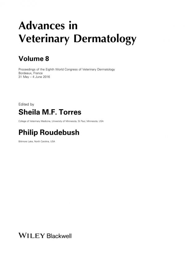 Advances in Veterinary Dermatology/ Volume 8