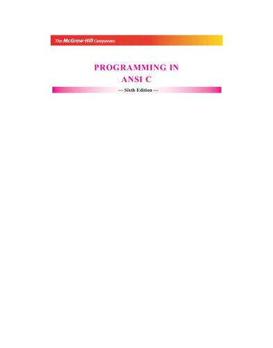 Programming in Ansi C