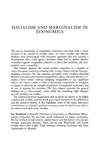 Socialism &amp; Marginalism in Economics 1870 - 1930