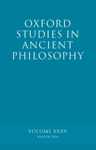 Oxford Studies in Ancient Philosophy XXXV