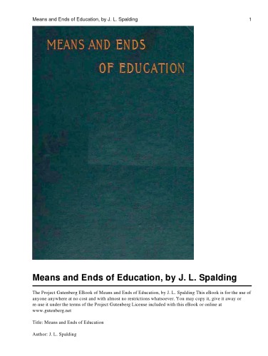 Means and ends of education.