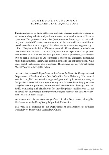 Numerical Solution of Differential Equations