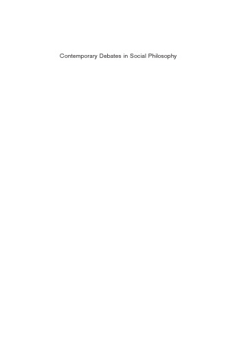 Contemporary Debates in Social Philosophy