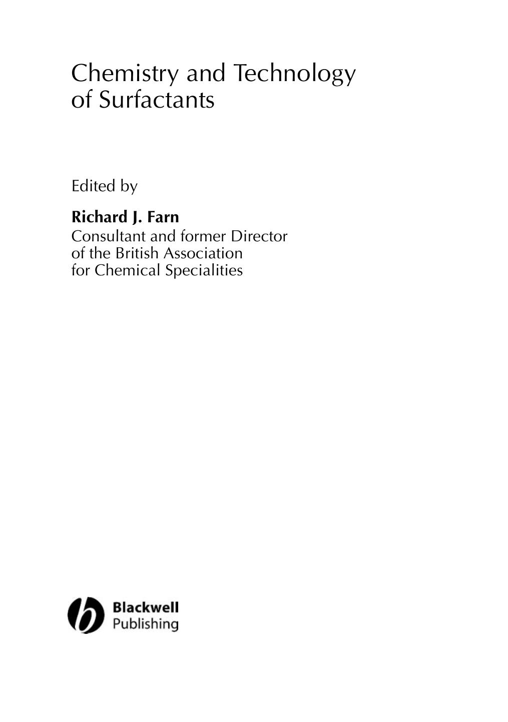 Chemistry and Technology of Surfactants