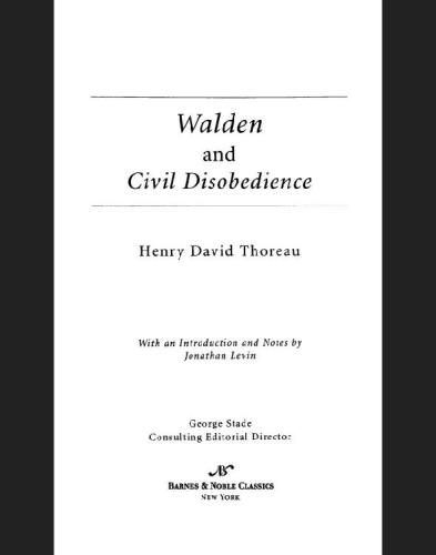 Walden and Civil Disobedience