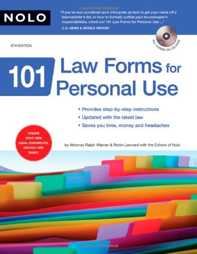 101 Law Forms for Personal Use [With CDROM]