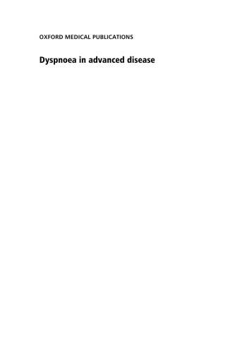 Dyspnoea in advanced disease : a guide to clinical management
