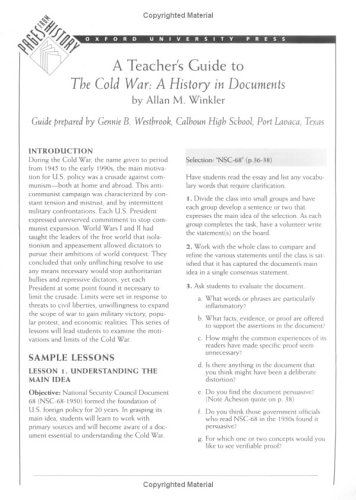 A teacher's guide to The Cold War : a history in documents