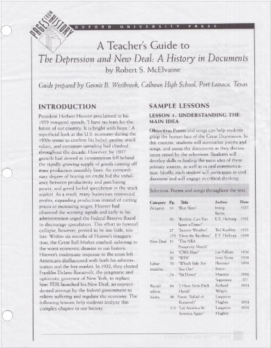 A teacher's guide to The Depression and New Deal : a history in documents