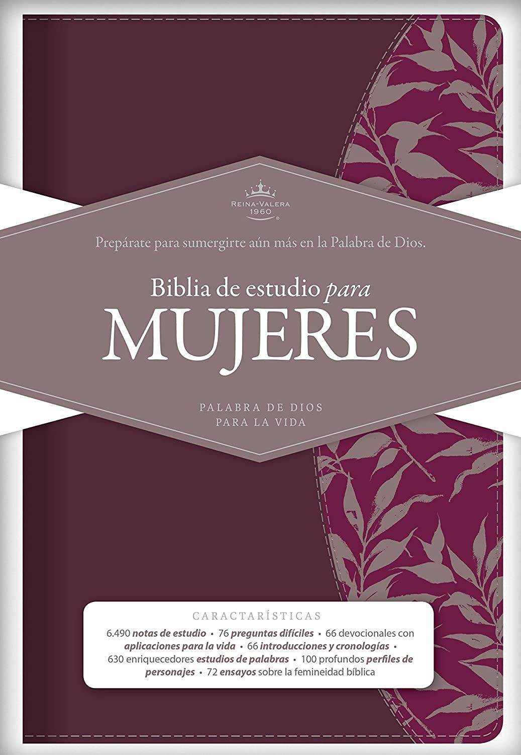 RVR 1960 Biblia de Estudio para Mujeres, vino tinto/fucsia s&iacute;mil piel (Spanish Edition)