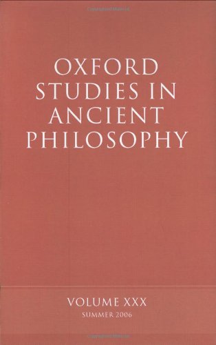 Oxford studies in ancient philosophy. Volume 30