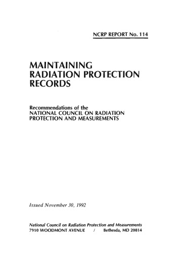 Maintaining Radiation Protection Records
