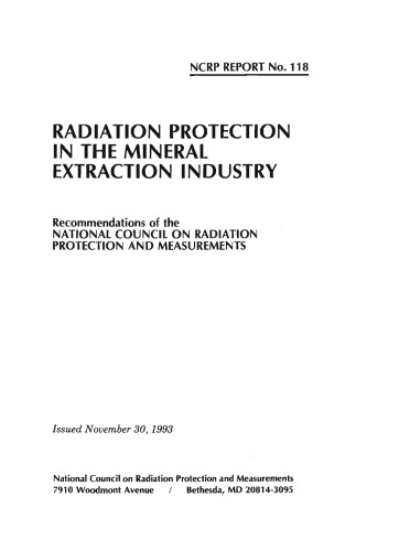 Radiation Protection in the Mineral Extraction Industry