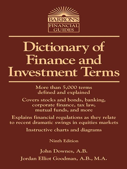 Dictionary of Finance and Investment Terms