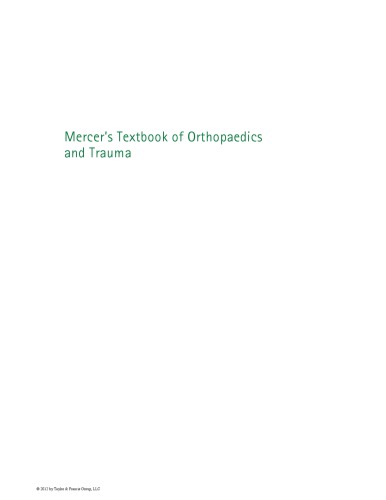 Mercer's Textbook of Orthopaedics and Trauma Tenth Edition