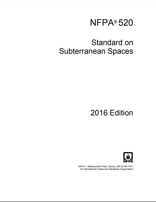 NFPA 520 : Standard on Subterranean Spaces 2016