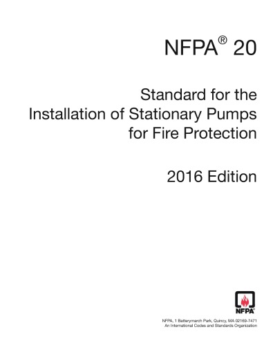 Standard for the installation of stationary pumps for fire protection