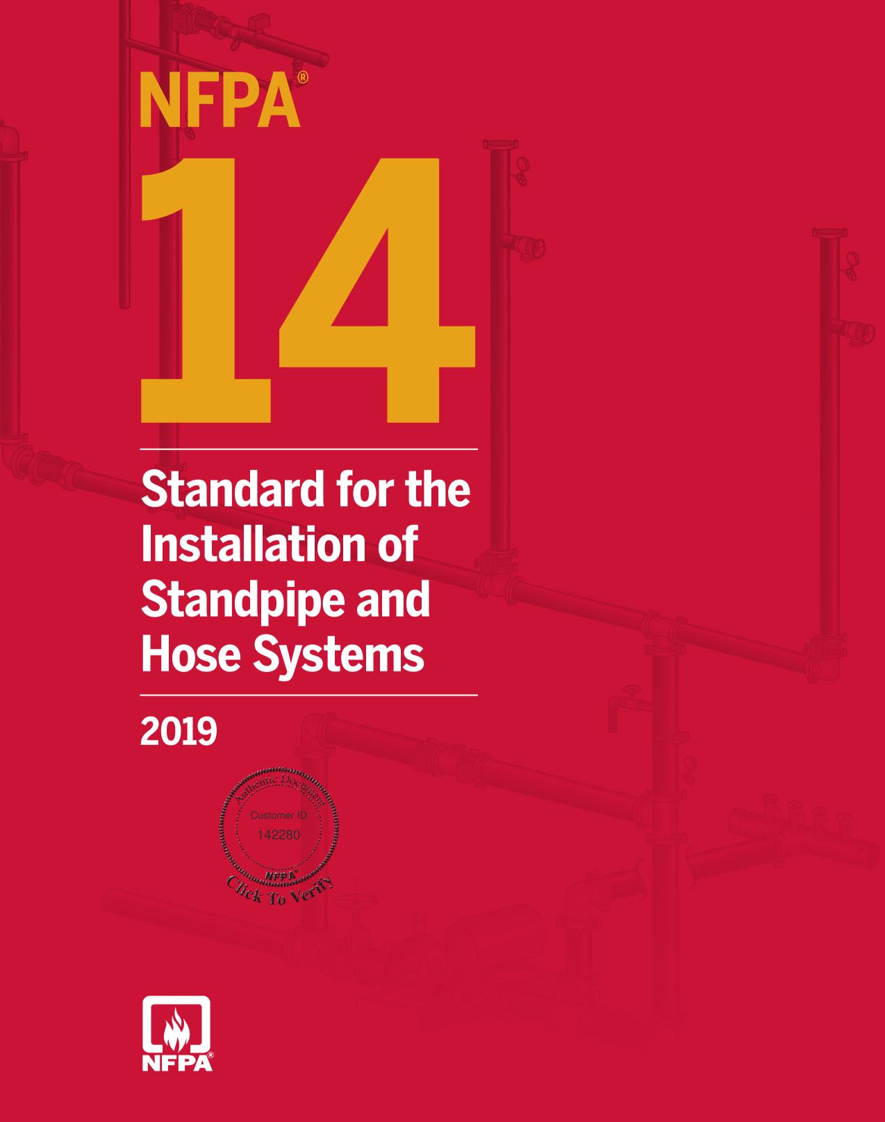 NFPA 14 Standard for the Installation of Standpipe and Hose Systems 2019