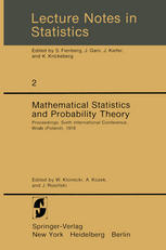 Mathematical Statistics and Probability Theory : Proceedings, Sixth International Conference, Wisła (Poland), 1978