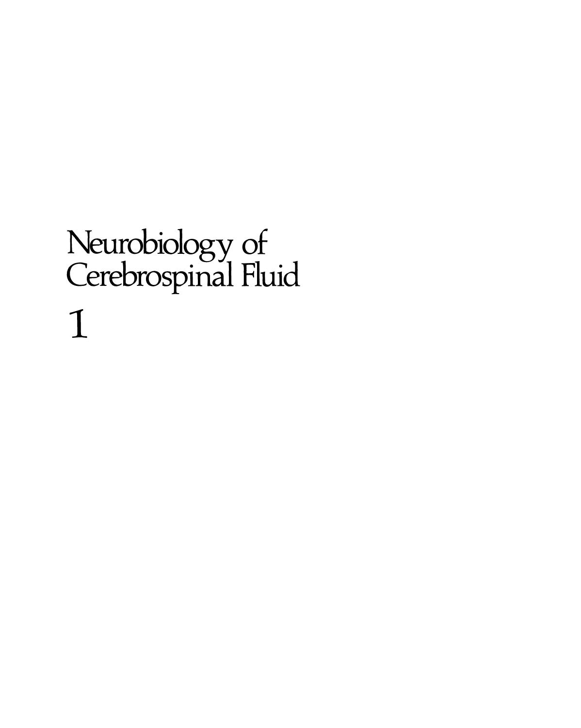 Neurobiology of cerebrospinal fluid